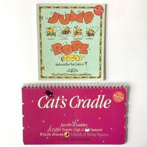 Vintage 90s Klutz Books Set: Rope Rhymes (Softcover) & Cats Cradle (Hardcover)